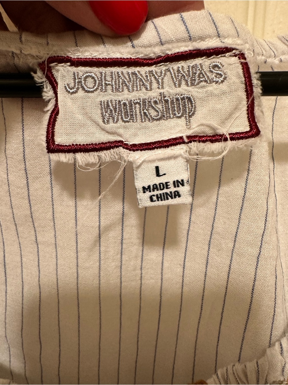 Johnny Was White Tunic with Navy & Gold Embroidery - Picture 2 of 3